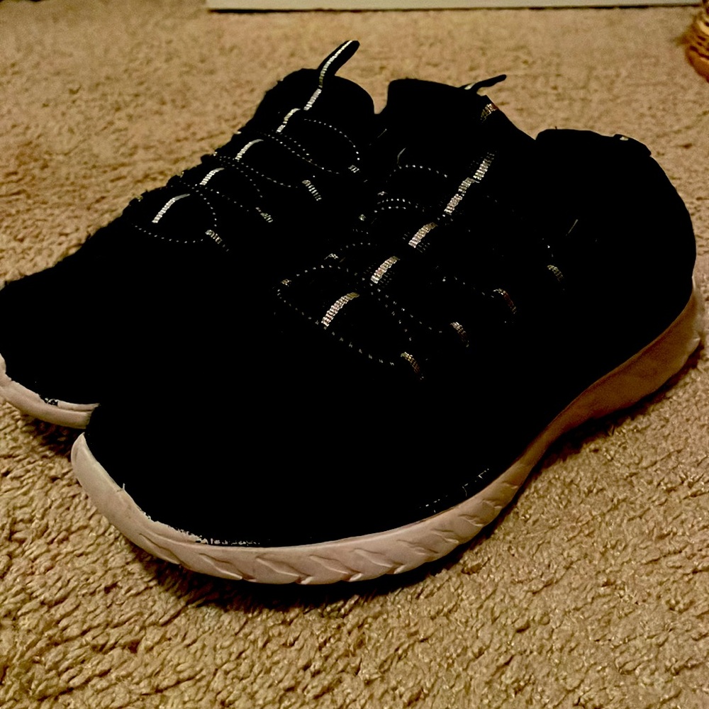 Black running shoes